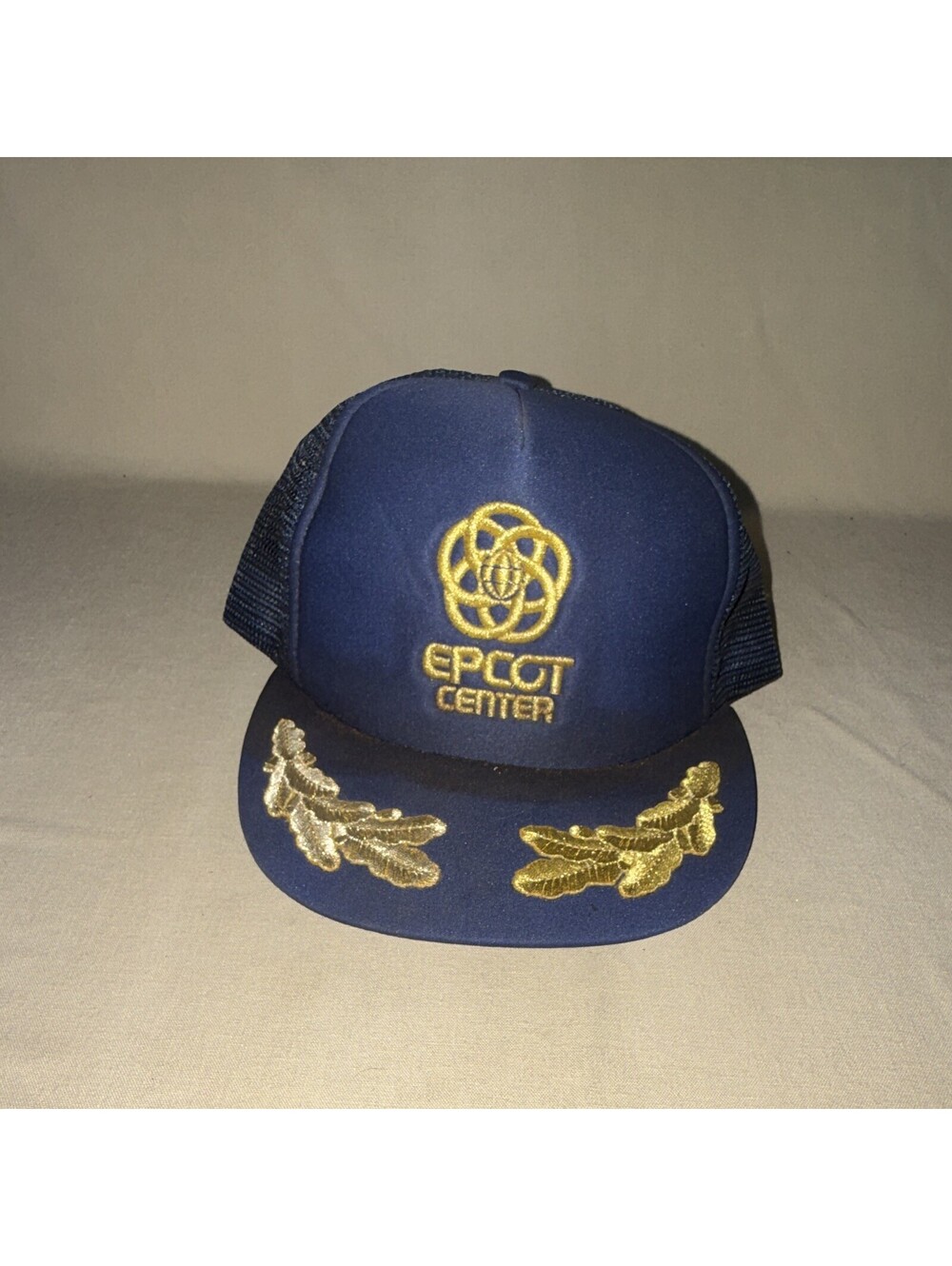 Vintage 80s EPCOT Center Disney World Trucker Hat Scrambled Eggs Snapback Mesh